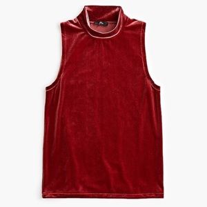 NWT J. Crew Velvet Mock-neck tank